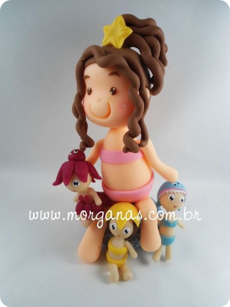 Topo de bolo Princesas do Mar